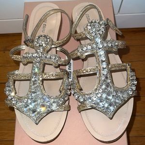 Miu Miu crystal Anchor sandal
